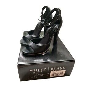 White House Black Market Cassie Black Chunk Heel Shoes Women’s Sz 7 New in Box